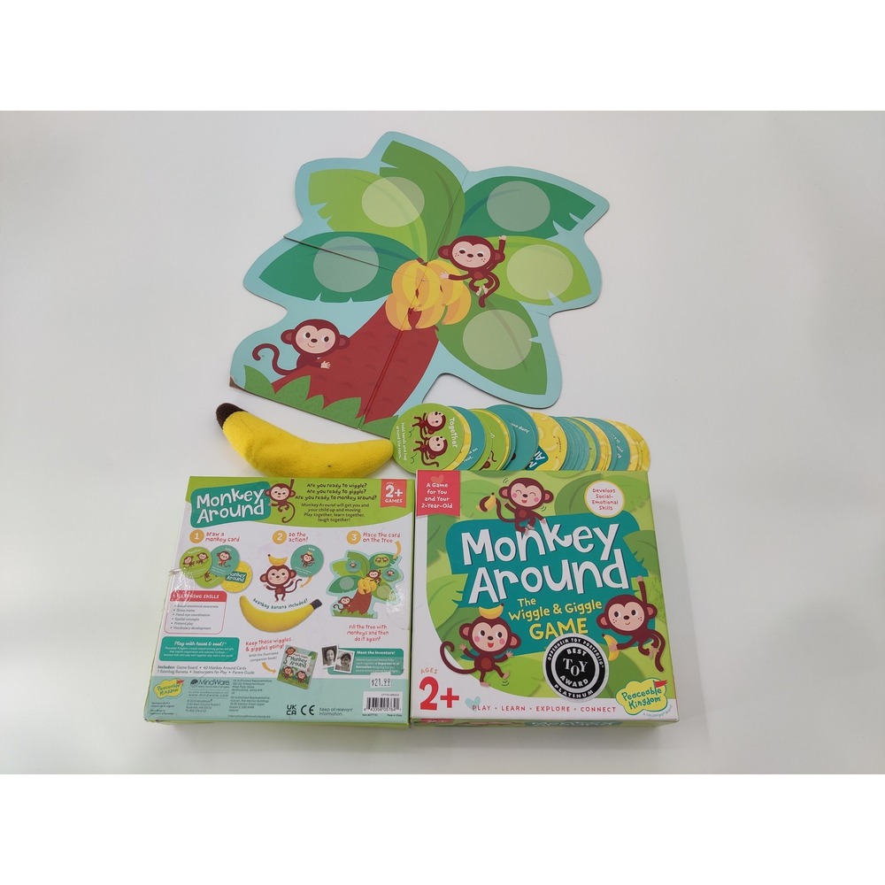 Peaceable Kingdom Monkey Around The Wiggle & Giggle Ages 2+ Toddler Board Game